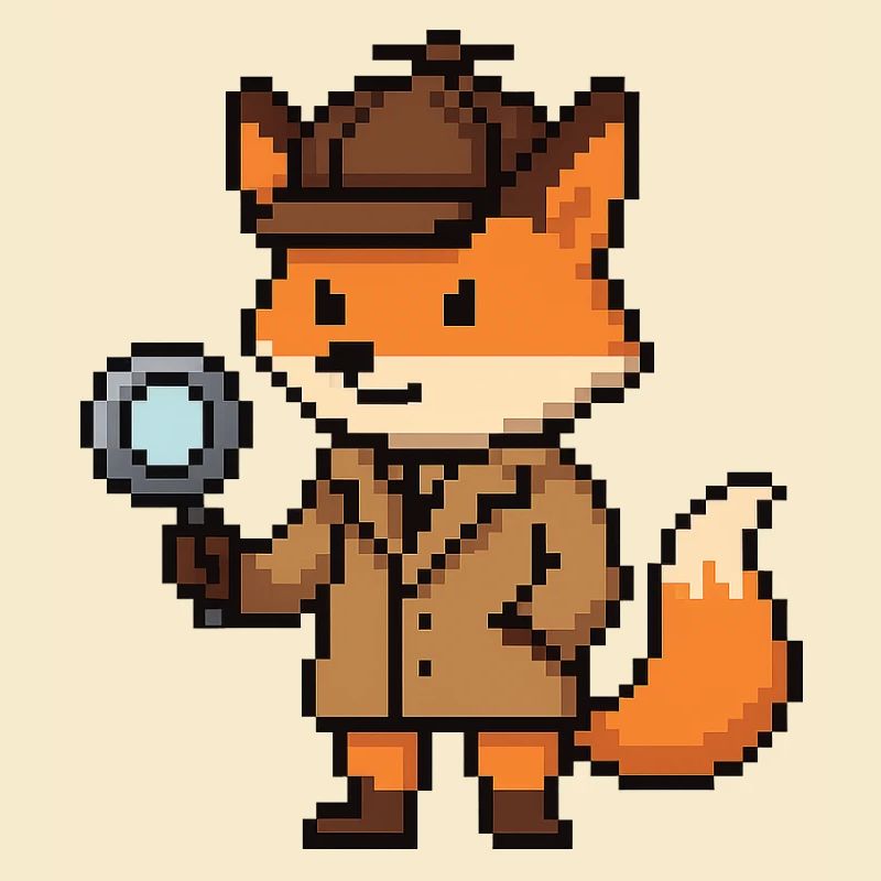 Pixel Detective Fox Design