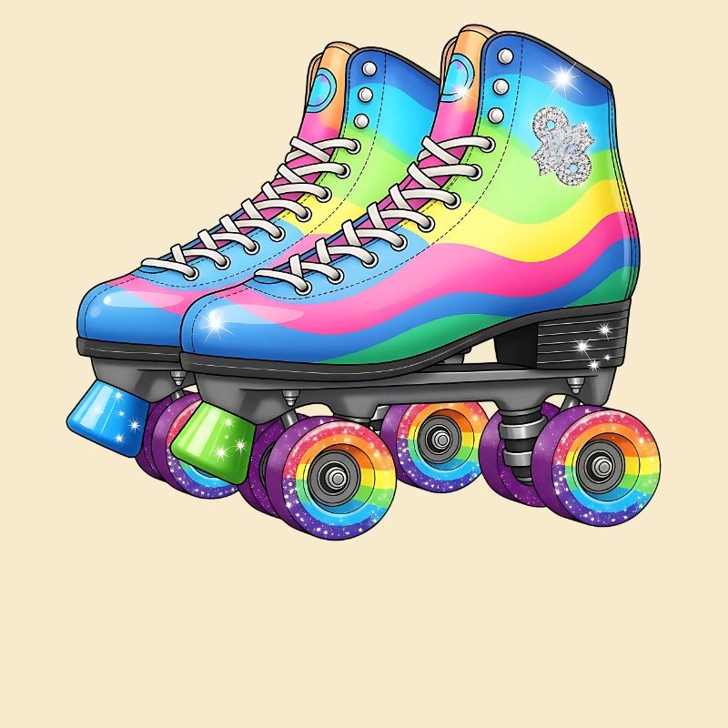 Rainbow Roller Skates Retro Disco Style