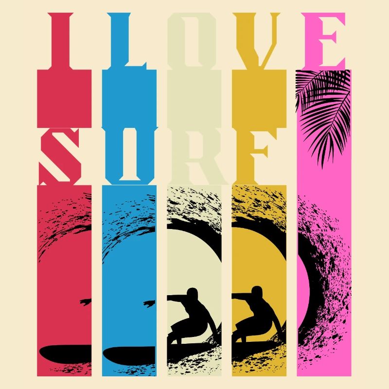 Mehrfarbige Surfwellen