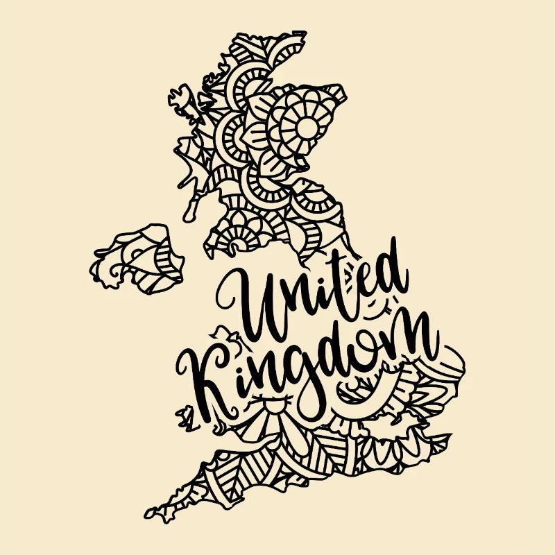 UK UK Map Mandala British Isles