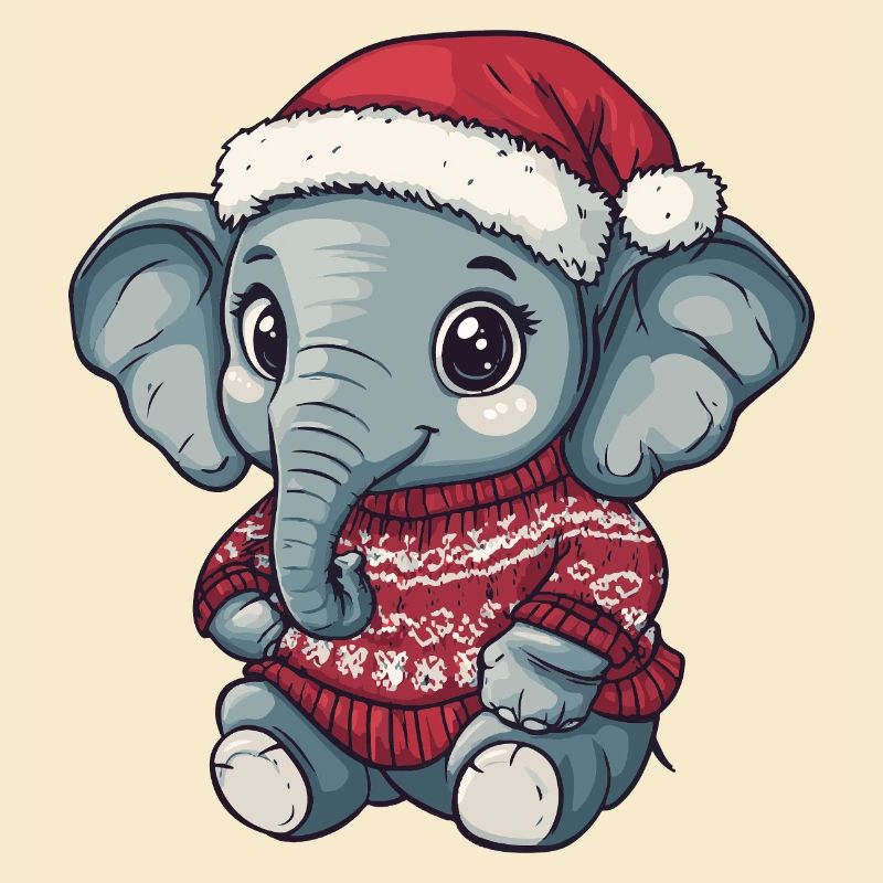 Elefant Weihnachten Xmas