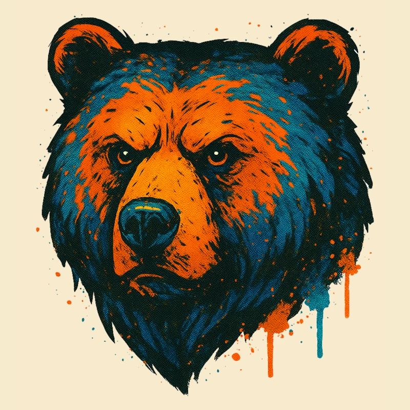 Neonbär Pop Art