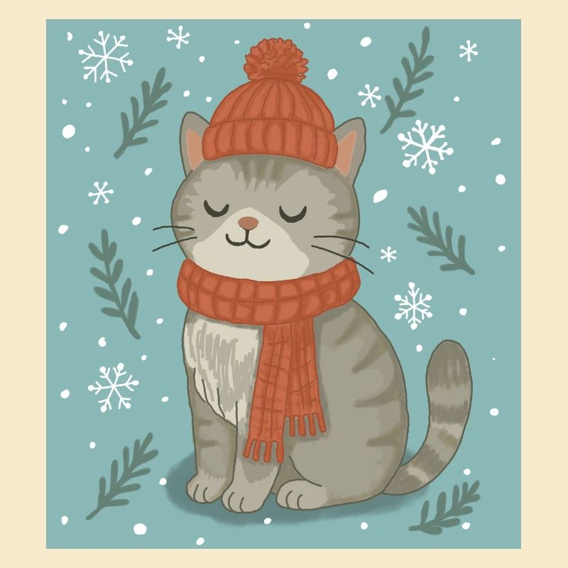 Chat d’hiver douillet