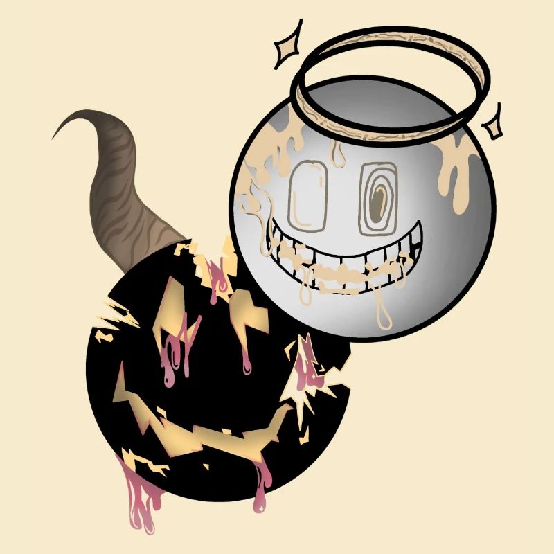 Melting Faces Angel and Devil Design