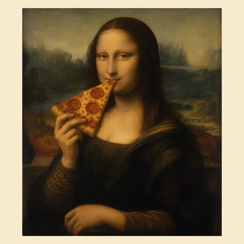 Mona Pizza Leonardo Da Vinci Pizza drôle Mona Li