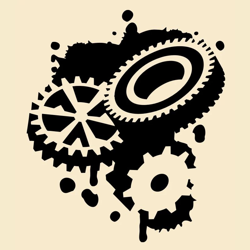 Three gear wheels as a graffiti