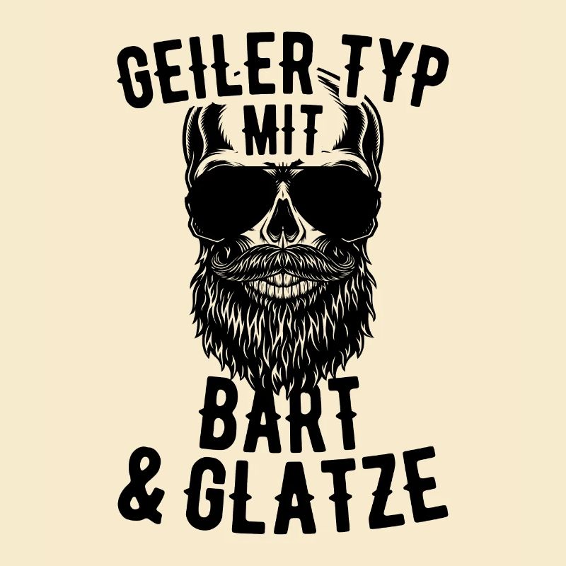 Geiler Typ Mit Bart & Glatze Glatzkopf Bartträger