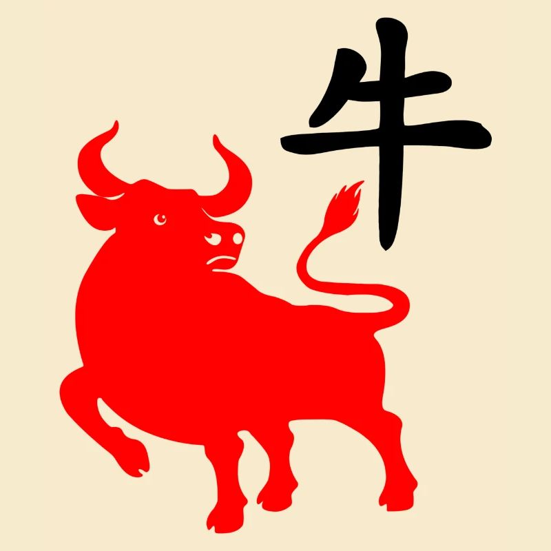 Caractère chinois rouge os avec image du système d’exploitation