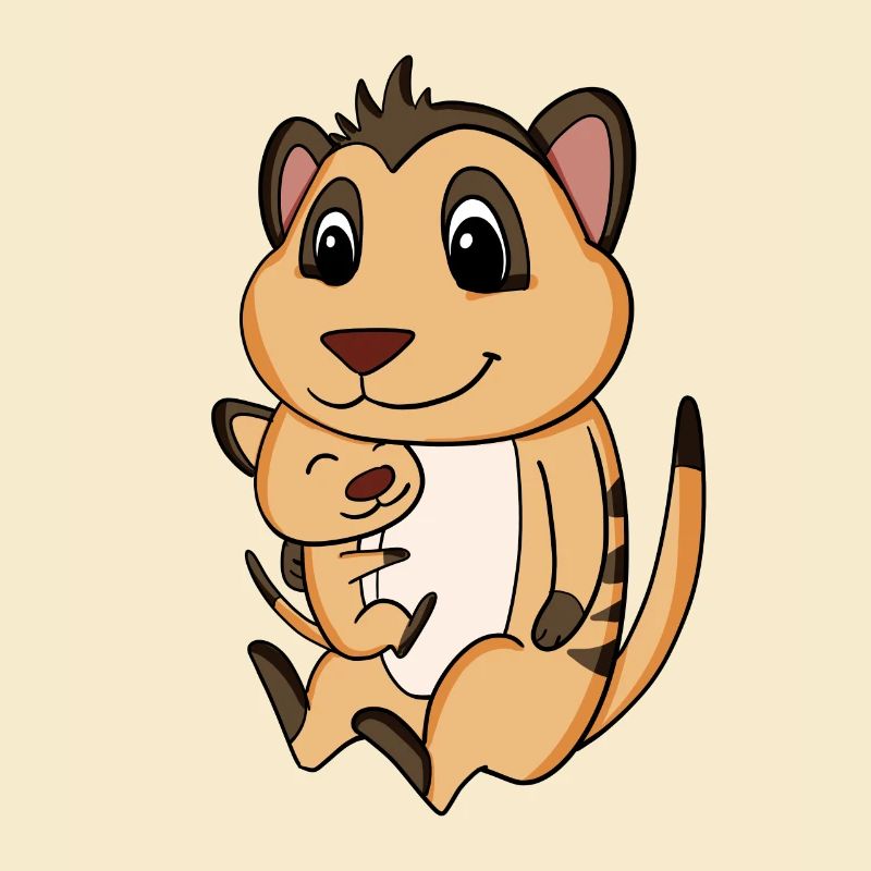 Grossesse familiale - suricate avec bébé