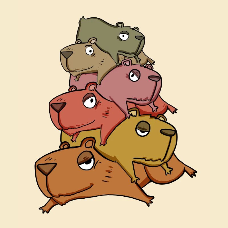 Capybara pile capybara