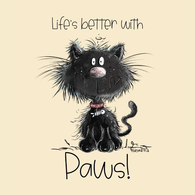 Droll chat noir avec des chats disant