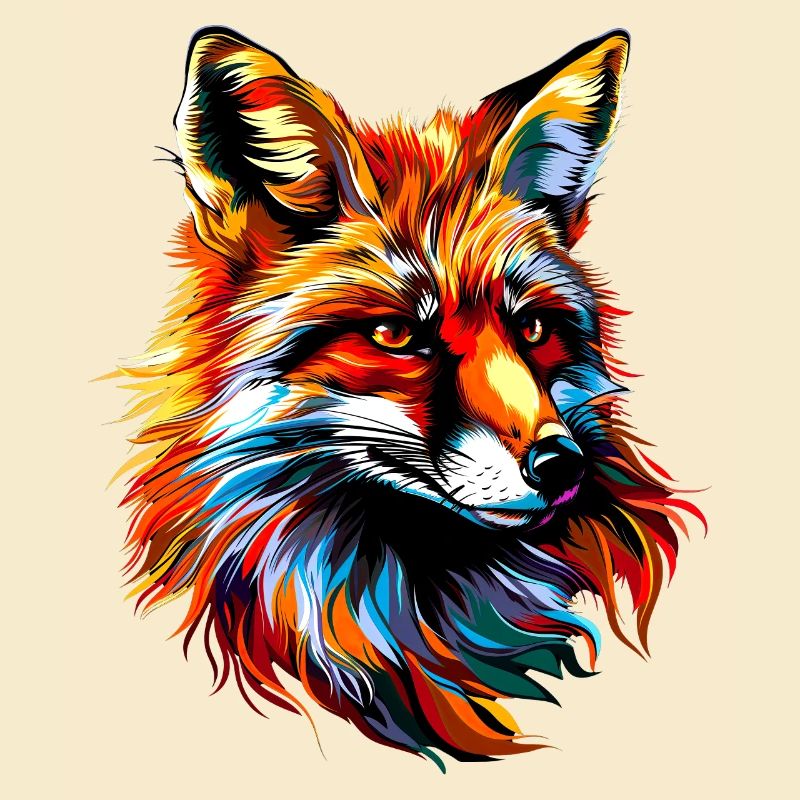 Fox Pop Art Colorful Fox Lover Red Fox Foxes