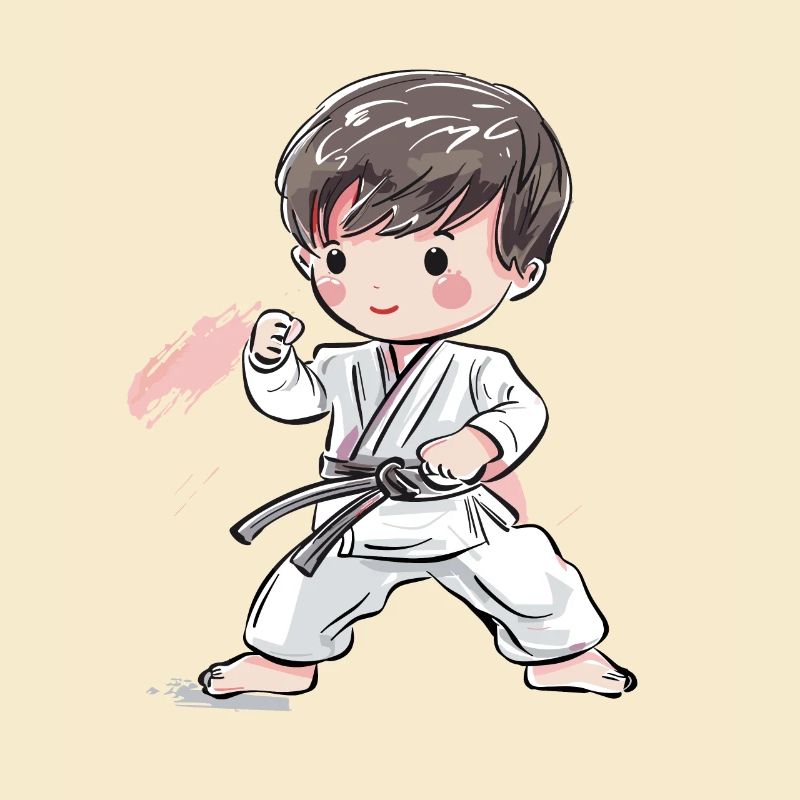 Karate Junge Comic Stil