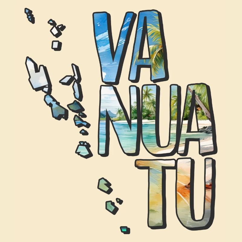 Watercolor Map Vanuatu