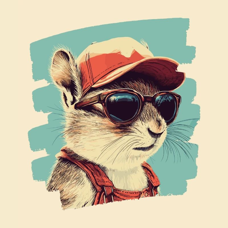 Streifenhörnchen Retro
