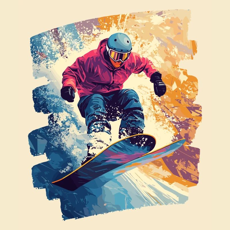 Snowboarder Pulverschnee