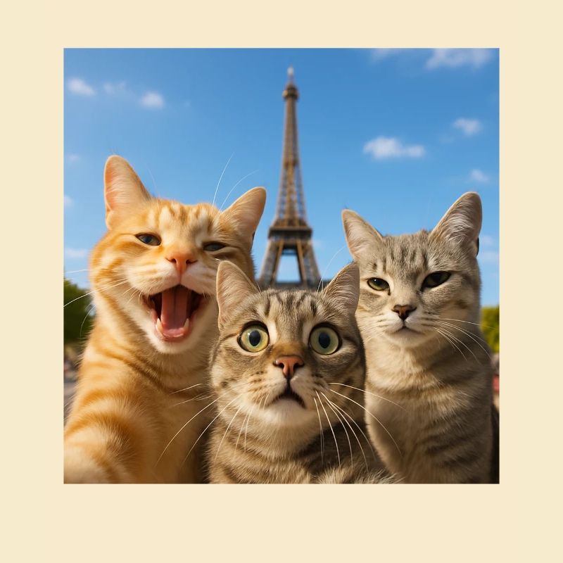 Katzen Selfie in Paris Eiffelturm Katze Selfie Geschenk