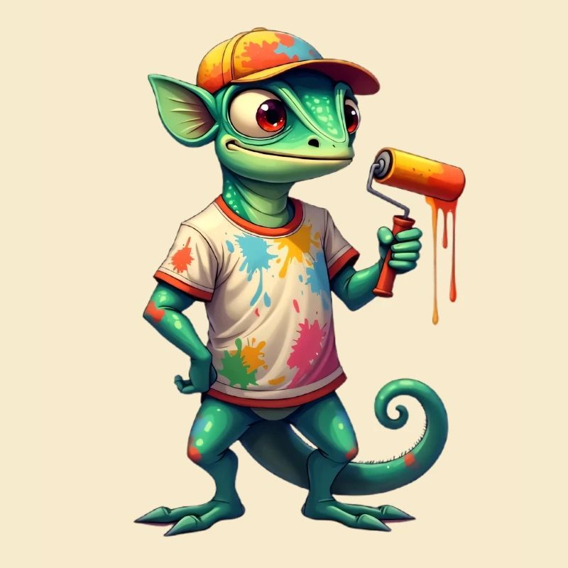 Chameleon als Maler