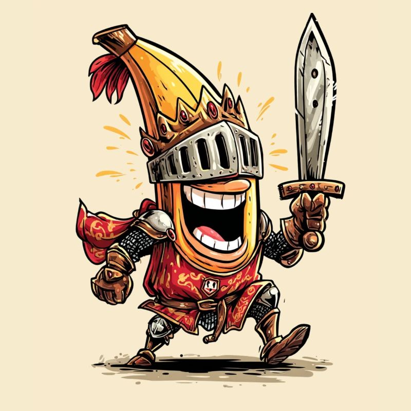 Chevalier comique avec épée et casque