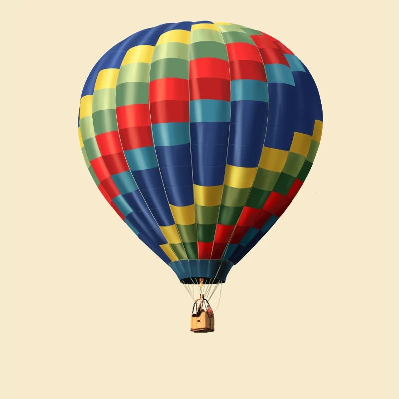 Bunter Heißluftballon mit Farbmuster