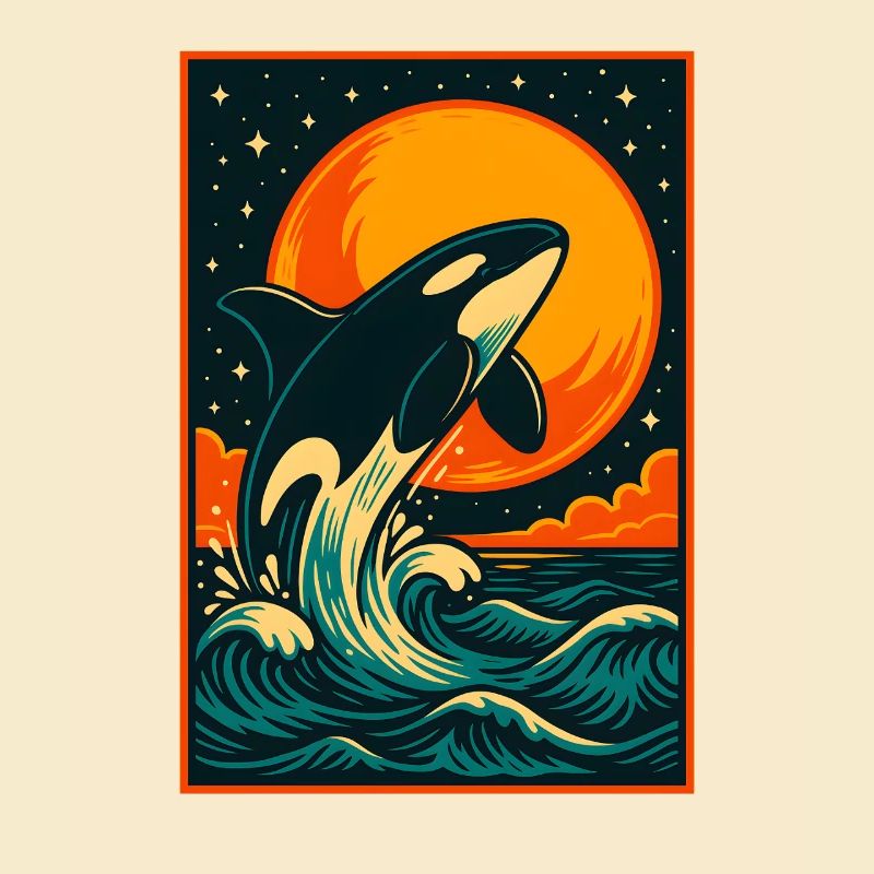 Sunset Orca, Liebe Meerestiere