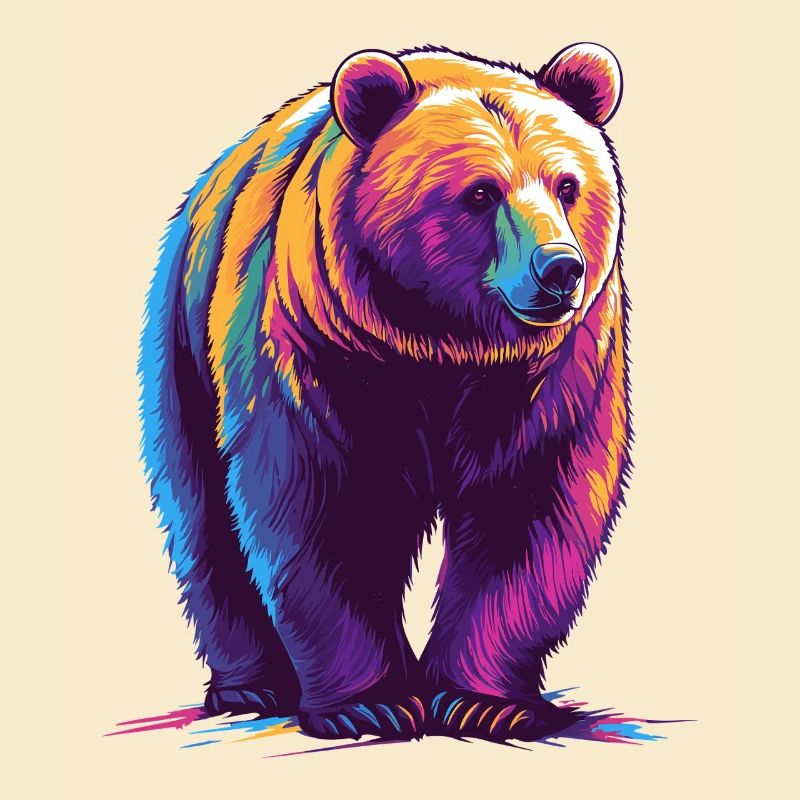 Ours coloré en impression numérique