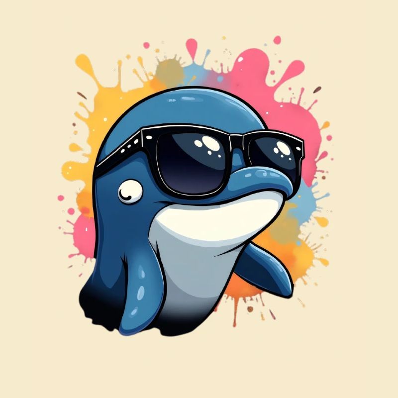 Cooler Delfin mit Sonnenbrille