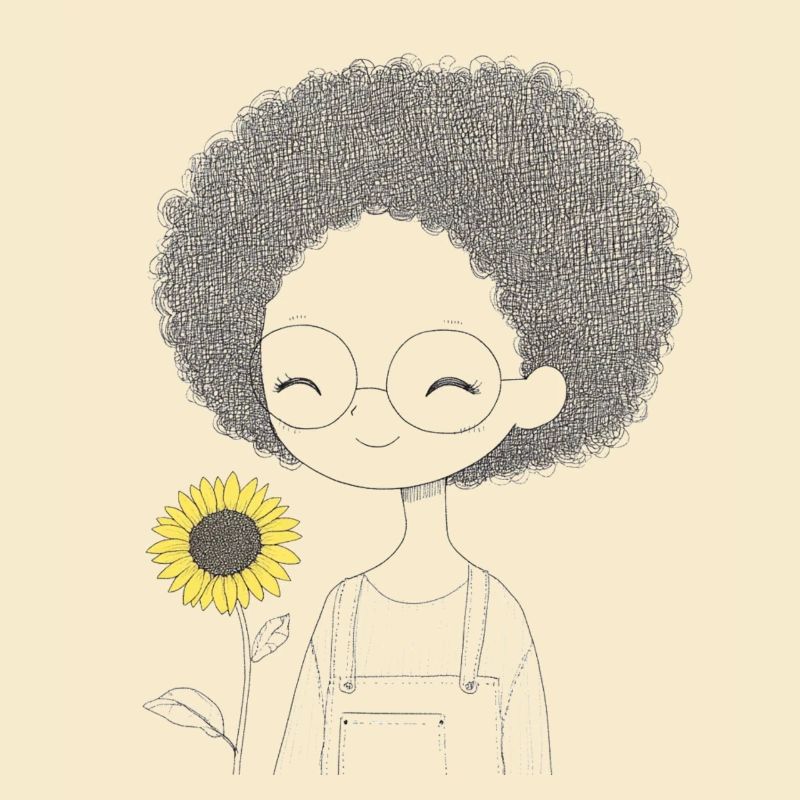 Fröhliches Mädchen mit Sonnenblume
