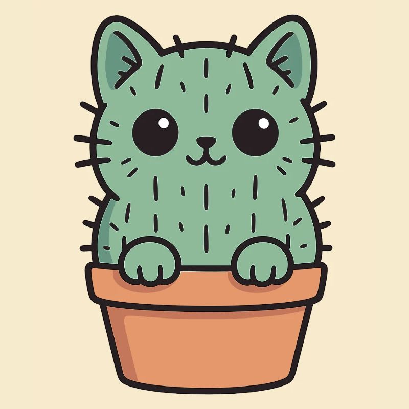 Conception de chaton cactus mignon