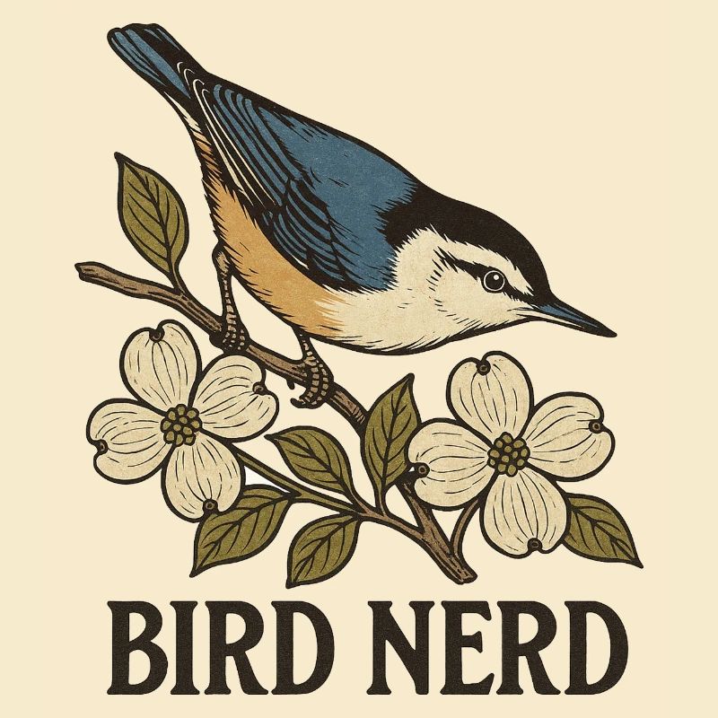 Eleganter blau-schwarzer Singvogel Vogel Nerd