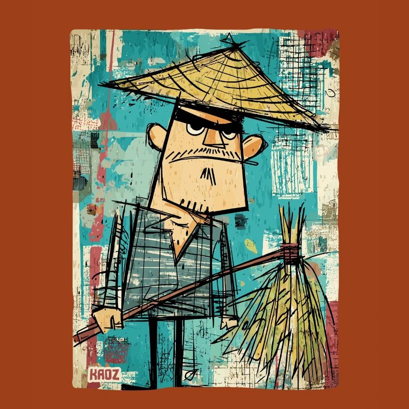 Graffiti Samurai mit Besen