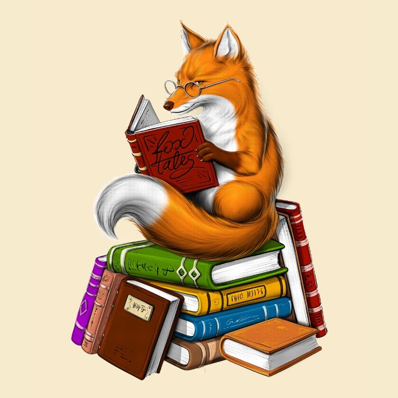 Fuchs liest ein Buch