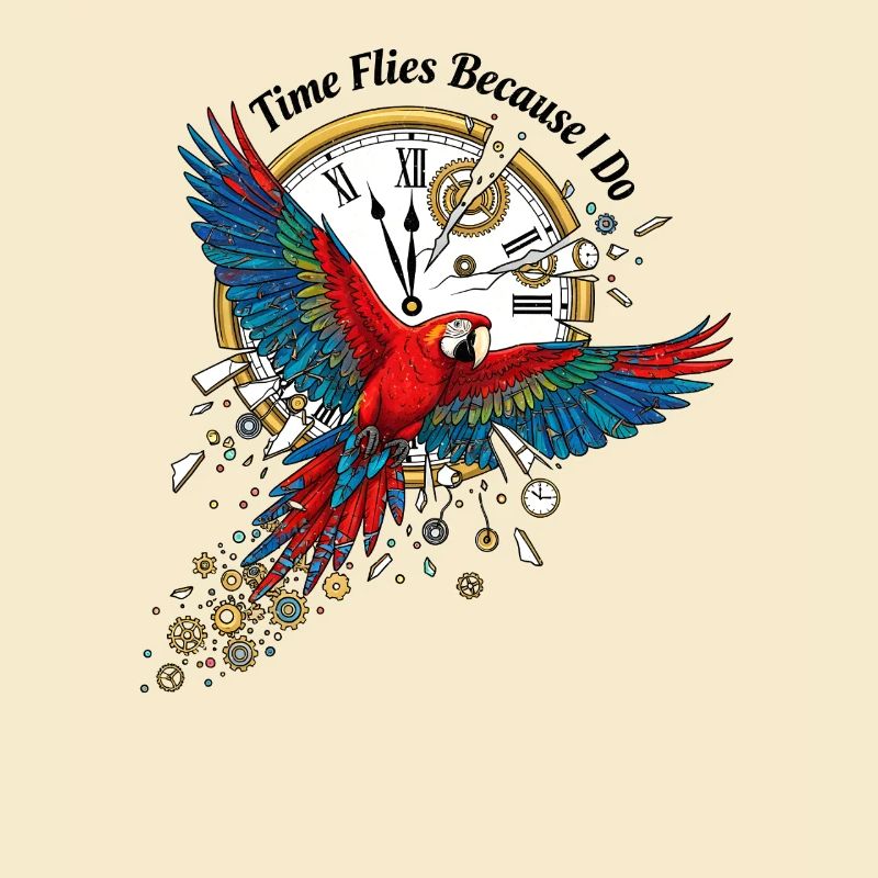 Zeitparrot im Steampunk-Stil