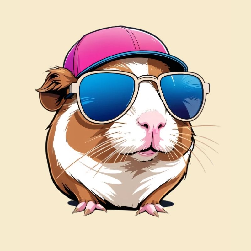 Sunglasses hamster with cap