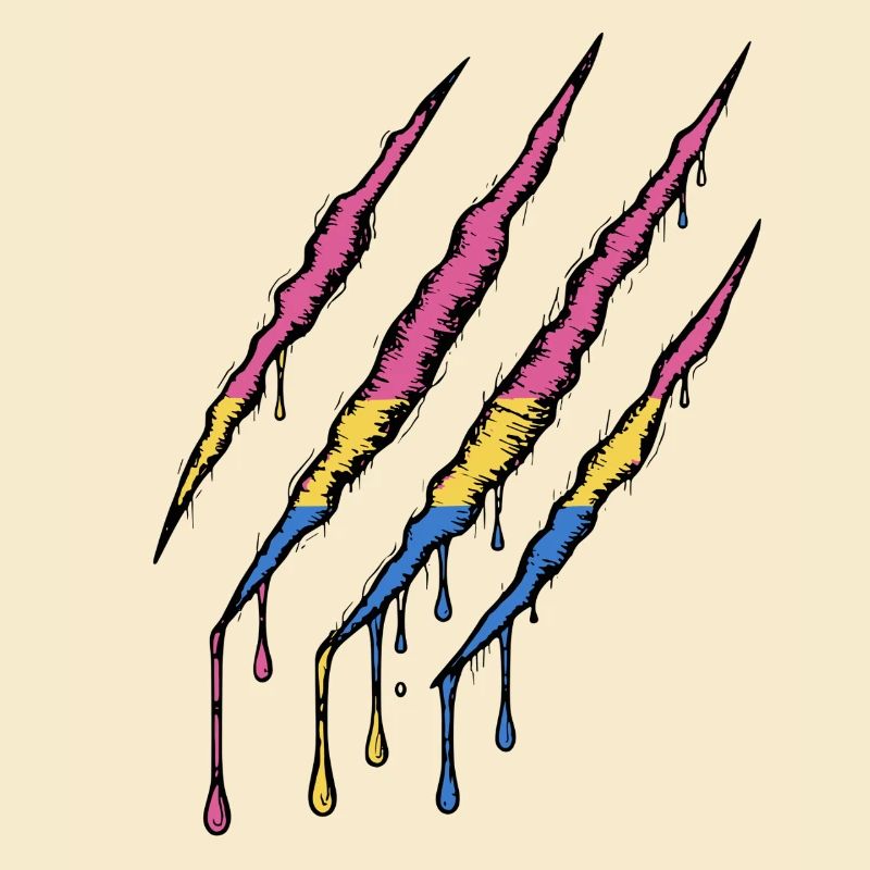 Pan Pride Claw - Pansexual Flag Scratch Trace