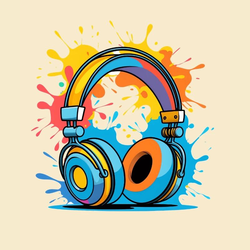 Bunte Kopfhörer Splash Design