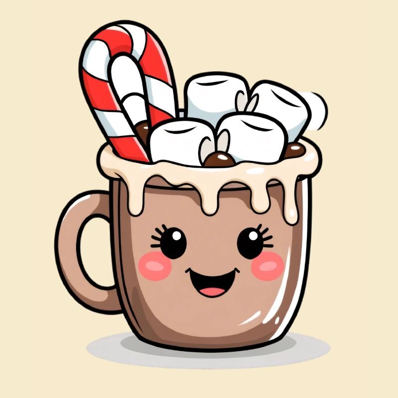 Kuschelig Kakaobecher mit Marshmallows