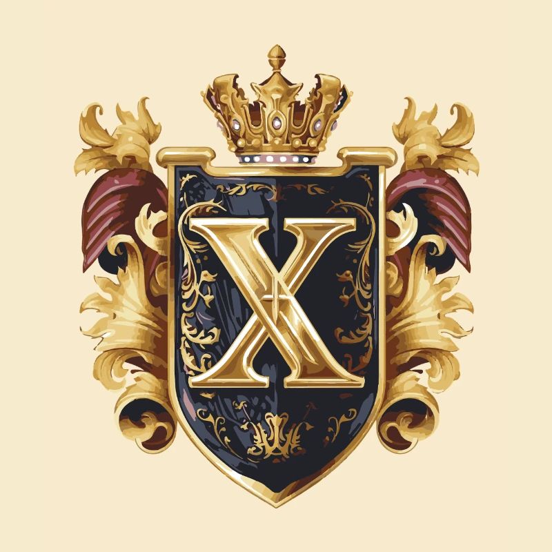 X Buchstabe Name Krone