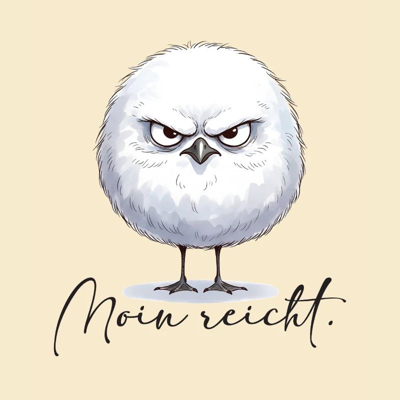 Moin reicht - grimmige runde Möwe