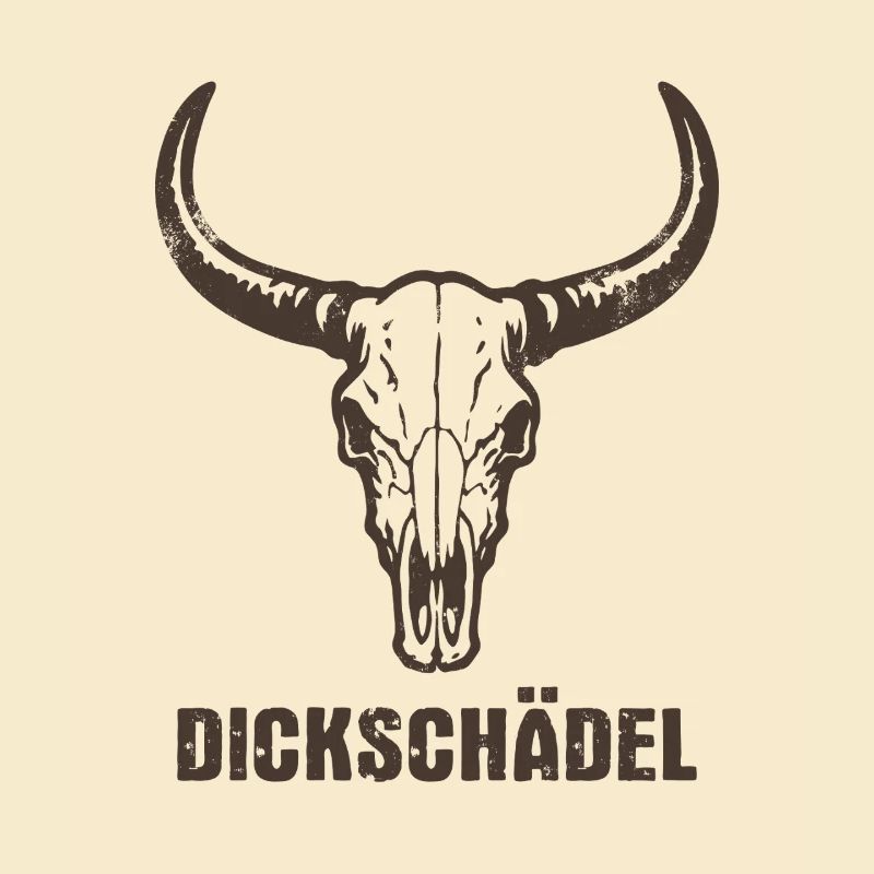 Bull's Head Skull with Horns - Thick Skull