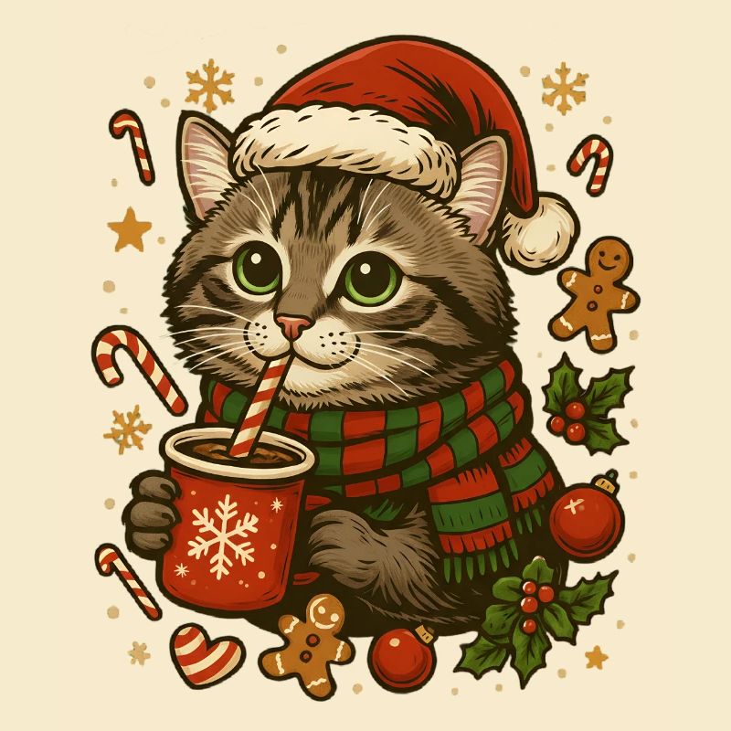 Chat à Noël