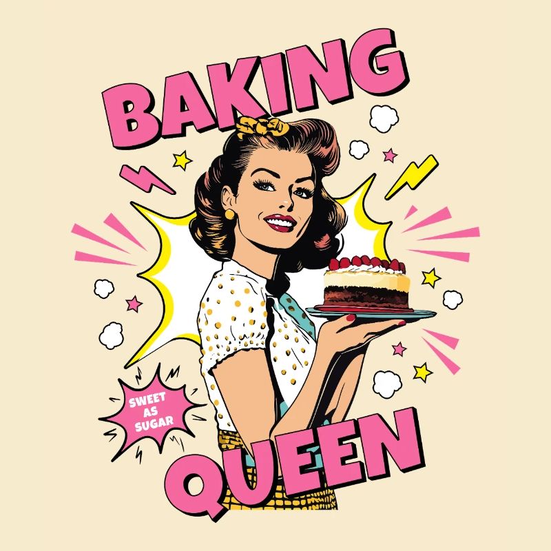 Cuisson Gâteau Cuisson Reine Cuisson Fée Boulanger Pop Art
