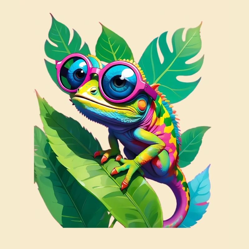 Neon Chamäleon Brille
