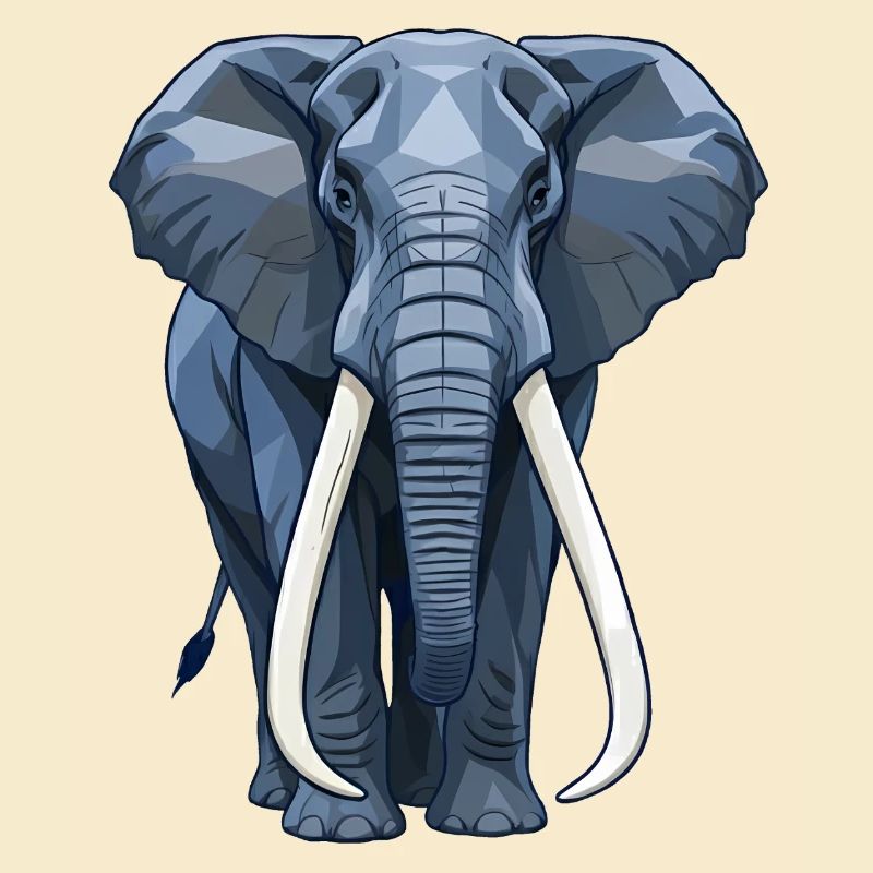 Geometrischer Blauer Elefant