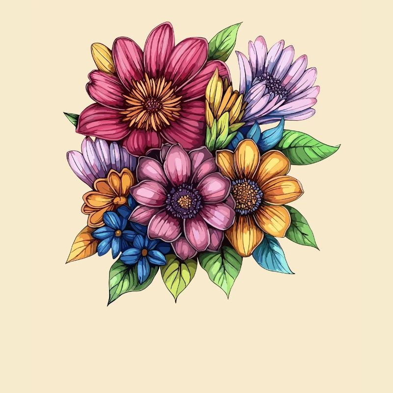 Explosion de couleurs du tourbillon de fleurs