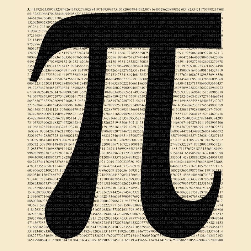 Pi symbol with numerical value mathematics