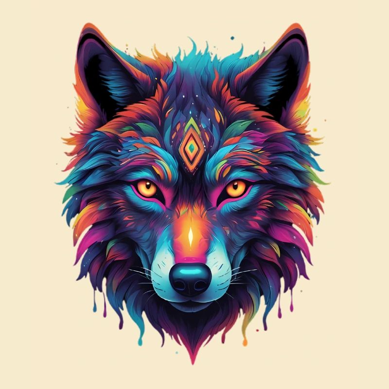 Neon Wolf Core Motif Color Explosion