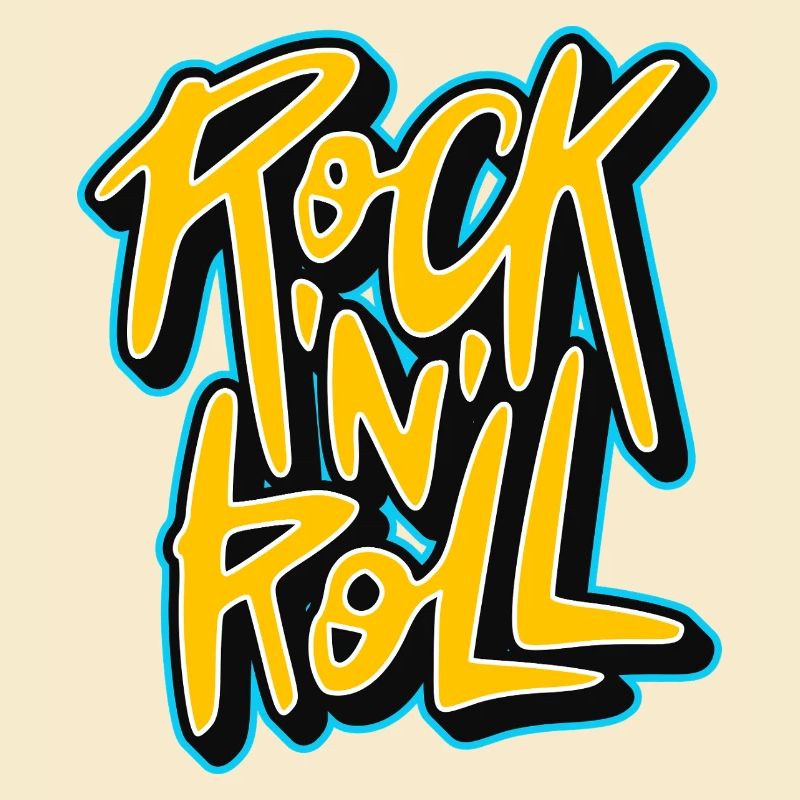 Graffiti Rock 'N' Roll Text Logo