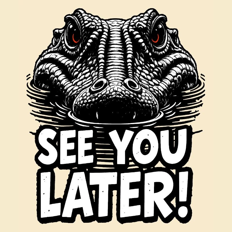 À plus tard illustration graphique d’alligator