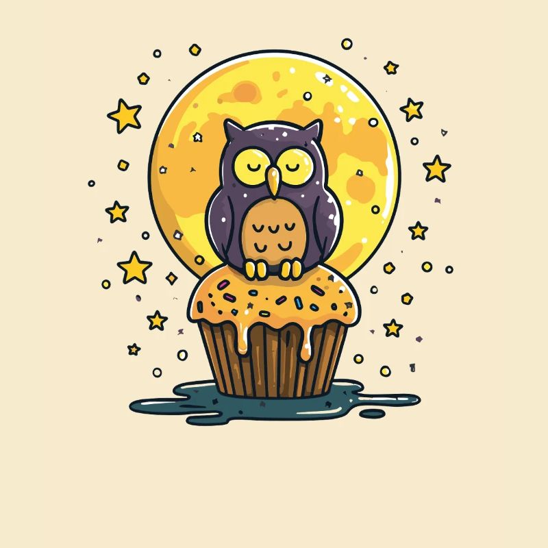 Nacht Eulen Cupcake
